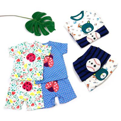 中国 Wholesale Anti Shrink Cotton Summer Shorts T-Shirt+ Sleeveless Shorts Panties Baby Clothing Set 販売のため