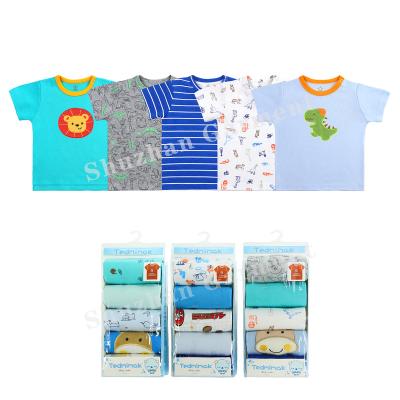 中国 Wholesale Cute Newborn Baby Clothes Boutique Short Toddler Short Combed Cotton Baby T-shirt 販売のため