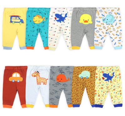 China Cotton Newborn Baby Anti-pilling Pants Anti-pilling Animal Cartoon Designs Cotton Baby Long Pants With Embroidery Patterns for sale