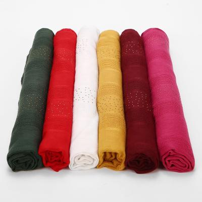 China Latest 1 Lot Order Cotton Scarf Solid Color Running Canvas Faux Stone Hijab Fringe Cotton Shawl Glitter Headcloth Scarf for sale