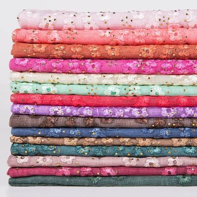 China New Design Pashmina Women's Cotton Rhinestone Pleat Muslim Hijab Scarf Turban Head Wrap Solid Color Pleated Scarf for sale