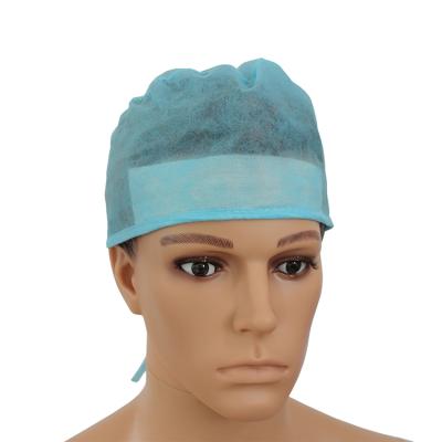 China Nonwoven Disposable Surgeon Cap Disposable Surgical Back Medical Examination Surgeon Cap Doctor Cap Hat Tie Te koop