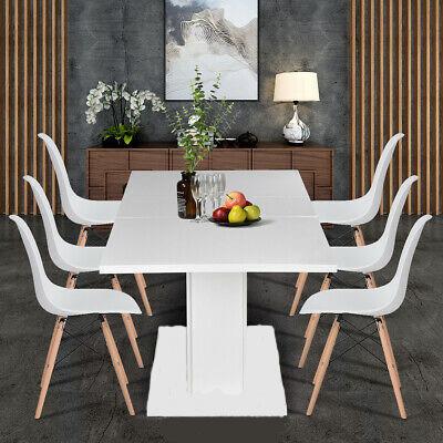 China Modern Kitchen Extendable Dining Table 4-8 Seats Glossy White Top Kitchen Breakfast Table for sale