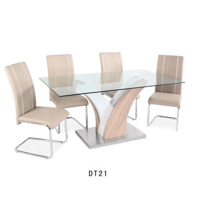 Κίνα Cheap table Square clear glass top table Living dining table Kitchen dining tables προς πώληση