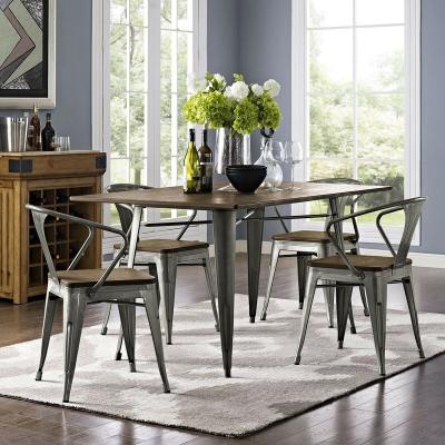 Китай Home Furniture Cheap Price Dining Room Table and Chairs MDF Top Dining Table Sets For Sale продается