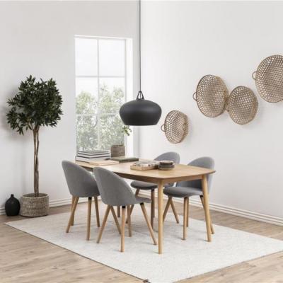 China Wholesale Circular Wooden Table Cherry Casual Dining Room Set Breakfast Room Black Dining Table With Leaf and Chairs for sale