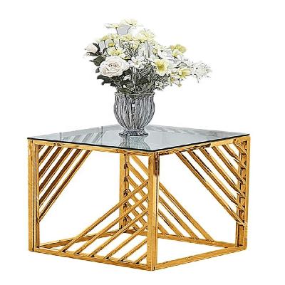 China European design living room luxury brass bed side table stainless steel occasional table à venda