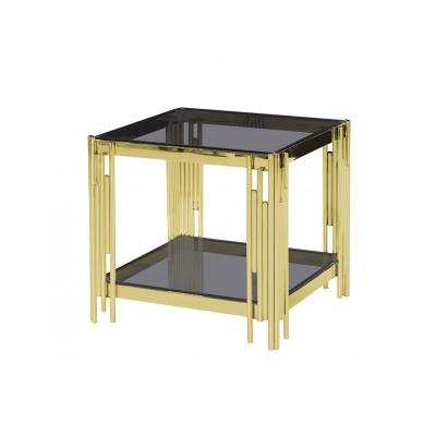 China 2021 hot sale designed classical model side table nordic gold plated steel frame living room sofa end table à venda