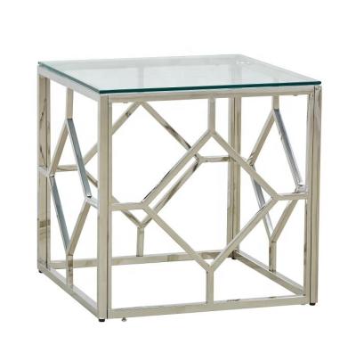 China 2021 new modern coffee table design glass lamp table price cheap stainless steel coffee tables for sale à venda