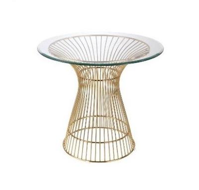 China Sinochic Modern Stainless Steel Base Glass Side Table Wholesale End Table Living Room Coffee Table for sale