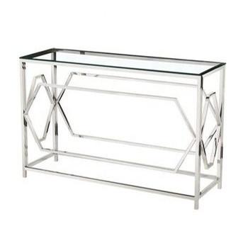 Κίνα Narrow Console Table Gold Slim Small Glass Top Glam Modern Metal Sofa Entry Hall New προς πώληση