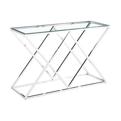 China Modern Home Silver And Glass Diamond Console Table en venta