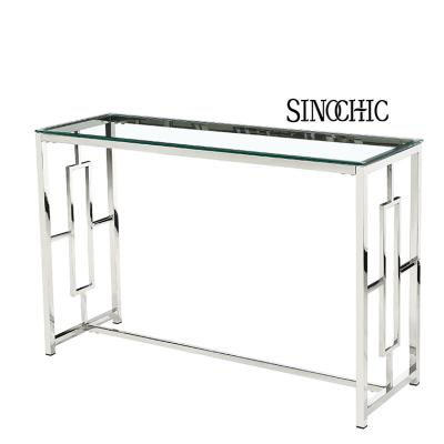 China New Rectangular Marble Top Coffee Table Shelf Chrome Living Room Furniture à venda