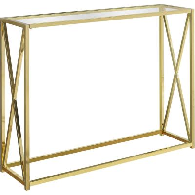 China Entrance way console tables sofa table with chairs marble top broyhill tv stand gold and glass console table and mirror set sale à venda