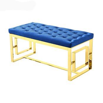 Chine Modern Simplistic coffee table bench stainless steel frame with gold chromed bench à vendre