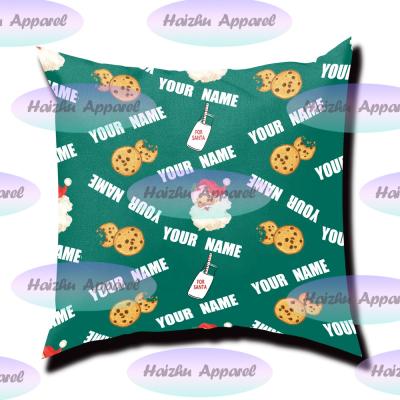 China Custom Name Anti-Static Christmas Pillow Cover Luxury Printed Square Pillow Cover Polyester Pillow Cover for sale