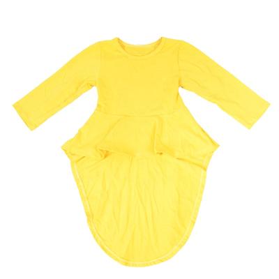 China Color Sell Girls Lovely Baby Shirts Baby Half Sleeve High Low Shirt Solid-Solid Hot Anti-Static Ruffle Shirts for sale