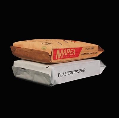 China Recycled Materials Waterproof 20kg 50kg Kraft Paper Valve Cement Bag Packaging For Cement for sale