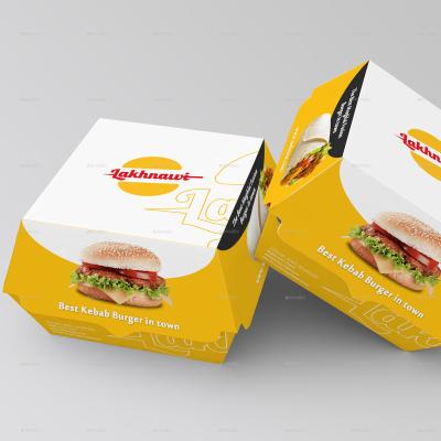 China Recycled Materials Wholesale 33 35 Cm 30 40 9 Inch Hamburger Package Cardboard Supplier Custom Design Bulk Packing Boxes Printed With Logo for sale