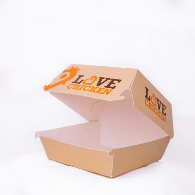 China Materials Manufacturer Recycled Custom Printed Hamburger Box Brown Kraft Hamburger Box for sale