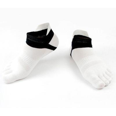 China Breathable Five Finger Five Toe Five Men's Socks Custom White 100% Cotton Sporty No Show Running Socks for sale