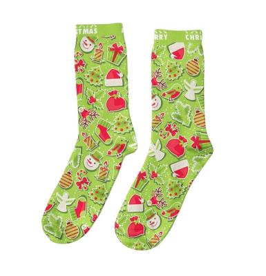 China Christmas Cotton Breathable Cute Printed Socks All Over Digital Print Socks For Unisex Women for sale