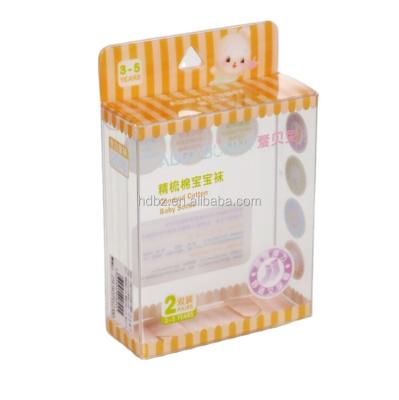 China Recyclable High Quality Plastic Transparent Packaging Printing For Baby Socks Crates PVC Box for sale