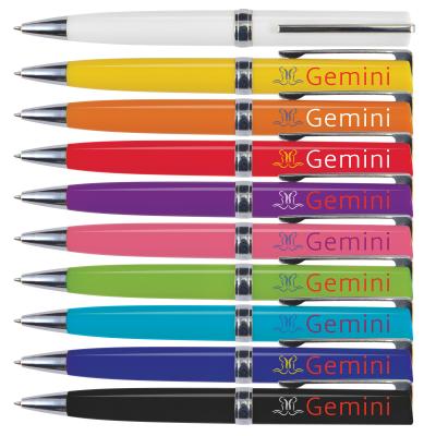 China 2019 new promotional pen fashion design twist roller ball pen with metal clip and customer logo imprint pens for sale