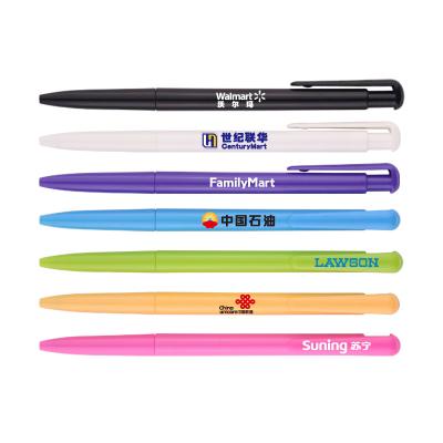 China Promotional Simple Pen Cheap Plastic Retractable Ballpoint Pens With Custom Personalized Logo for sale