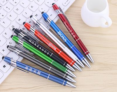 China Promotional Pen Custom logo engraved laser metal aluminum ballpoint pens, gift business metal ballpoint pen boligrafo for sale