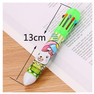 China Creative multicolor ink ten promotional pen 10 color ink ball pen with CMYK full color digital printing for sale