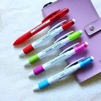 China Pen Customized Retractable 6 TXT Promotional Message Ballpoint Pen With Rubber Grip for sale