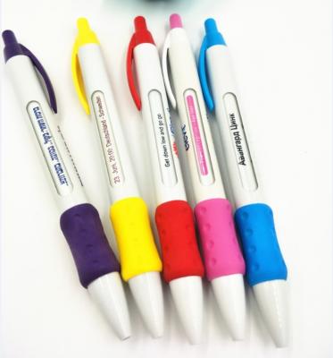 China Factory Made Promotional Pen China Pen OEM Body TXT Window Message Wide Ball Pen With Rubber Grip for sale