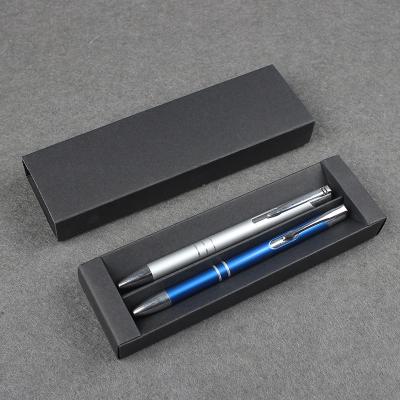 China Double Recycled Materials 350gsm 2 Pen Two Packing Box, Gift Ball Pen And Mechanical Pencil Sets With Paper Box Packing for sale