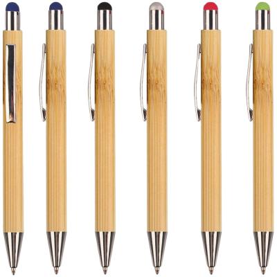 China Promotional Pen Best Selling Bamboo Pen With Touch On Top , Recycle Ball Pen In Bamboo Material for sale