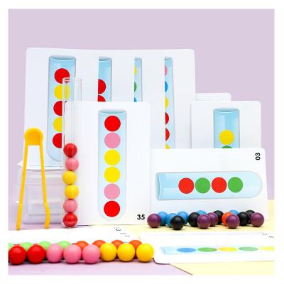 China Eco-friendly Material Clip Beads Game Test Tube Set Color Matching Game Early Education Child Toy for sale