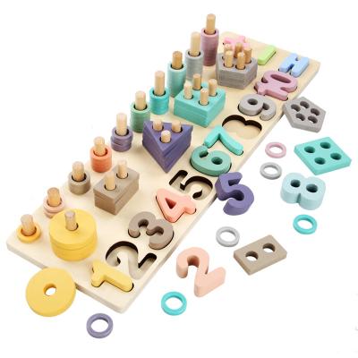 China Wholesale Factory Price Early Education Baby Toddler Kids Montessori Intelligent Teaching Puzzles Best Wooden Educational Toys for sale