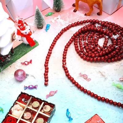 China Wooden Bead Garland Wood Bead Garland Christmas Tree Decorations YX-WB-0005 for sale