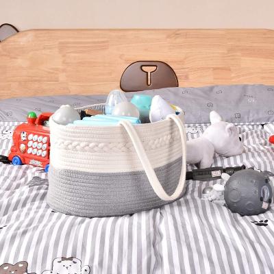 China Folding Grow Baby Gift Baskets for Boys and Girls Cotton Rope Diaper Basket Baby Shower Gift for Newborn Table Changing Diaper for sale