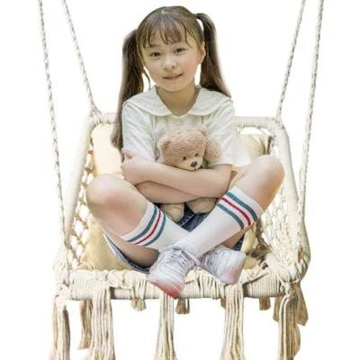 China Modern Square Macrame Ceiling Chair - Hanging Hammock Swing Chair Cotton Rope Sofa For Kids Bedroom for sale