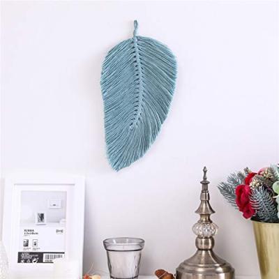 China Upgraded Yunxin 2021 Rustic Boho Large Decor Chic Decor Macrame Feather Leaf Wall Hanging For Home Decor for sale