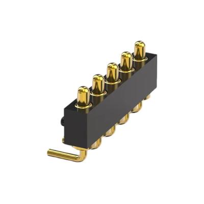 China PCB Right Angle OEM 6p 8p 12.0 15.24mm Pogopin Connectors Gold Plating For Smart Devices for sale