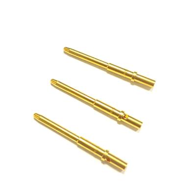 China Cheap ; high precision customized gold pins male brass crimping terminal for medical wire and cable terminal power for sale