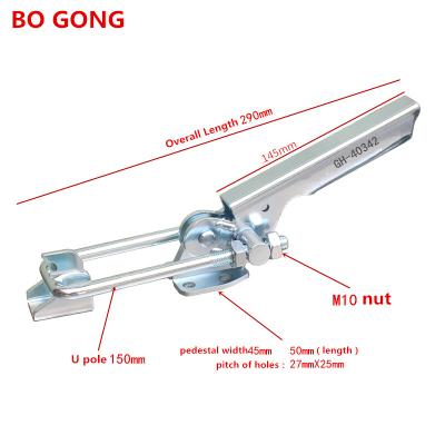 China Heavy Duty Adjustable Toggle Clamp Metal Rolling Mold Clamp 3400KG Holding Capacity Lock Shaped Toggle Clamp GH GH-40342 for sale