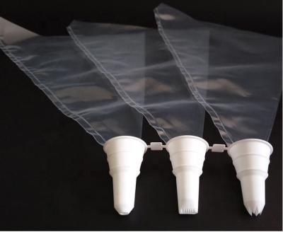 China Disposable Clear PE Pastry Bag With Pipe Tip for sale