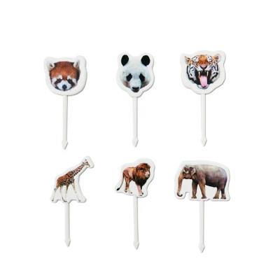 China Disposable ABS Bento Food Picks Cute Animal Fruit Forks Pet Food Picks for sale