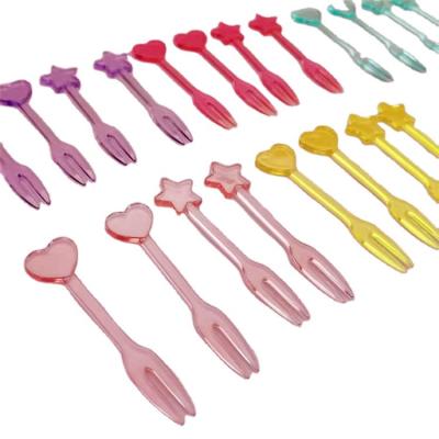 China Disposable Popular Recommend 4-6cm Forks Plastic Kids Disposable Fruit Fork Luxury Set for sale