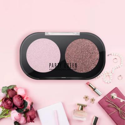 China Stock& OEM Beauty Cosmetic 2 Color Eyeshadow Palette Shimmer Eyeshadow For Beauty for sale