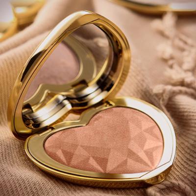 China Glow Powder 2021 High Dye Cool Palette Simple Heart Shaped Glow Highlighter Bar For Beauty for sale