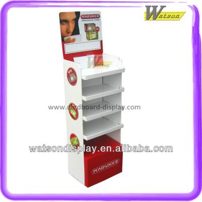 China Paper Bag Coffee Display Stand, 5 Shelves Cardboard Floor Standing Display for sale